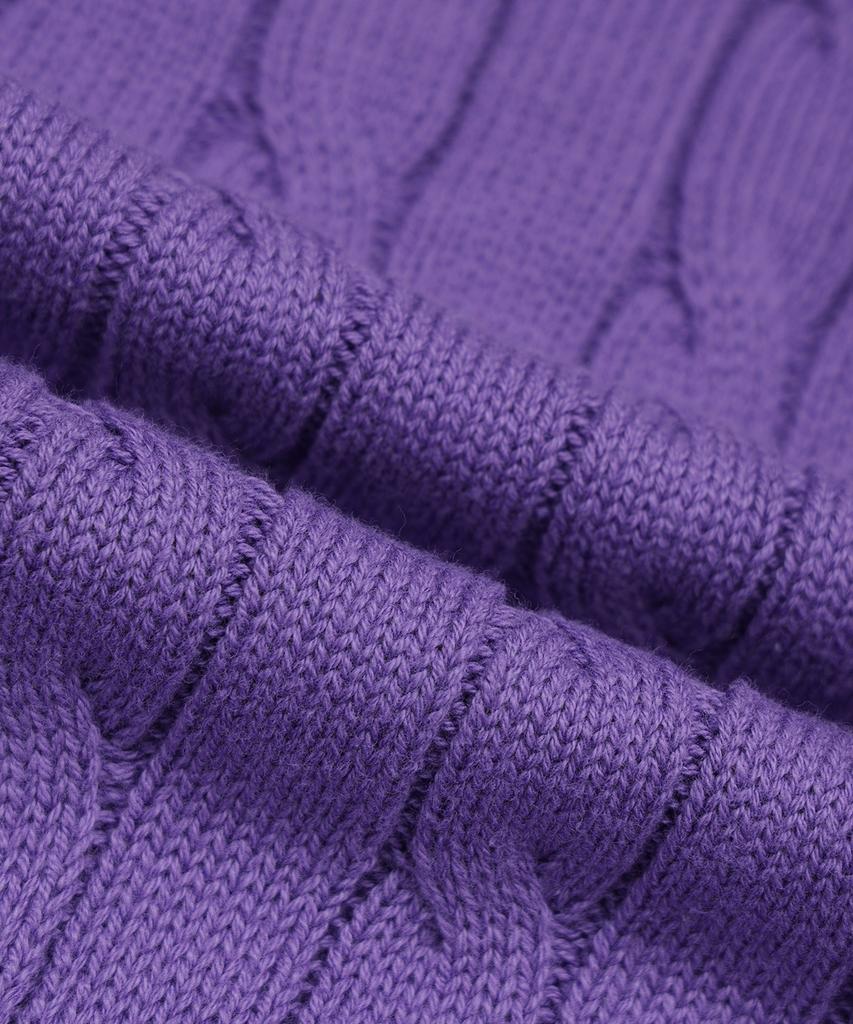 BROOKS BROTHERS [Women'S] Cotton Cable Crew Neck Short Sleeve Sweater (Violet) (Bbwrwb201Atfm)