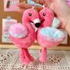 Soft Mini Flamingo Plush Toy Pink Bag Ornament Key Holder For Kids