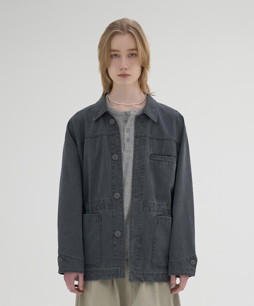 Knouun Faded Chore Jacket (Charcoal)