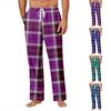 Men's Striped Plaid Print Pocket Casual Pants Home Pajama Pants
