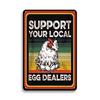 Farm Chicken Fresh Eggs Metal Tin Signs Vintage Plaque  Wall Art Decor Tin Plate Retro Poster Bar Happy Farm Home Wall Decor