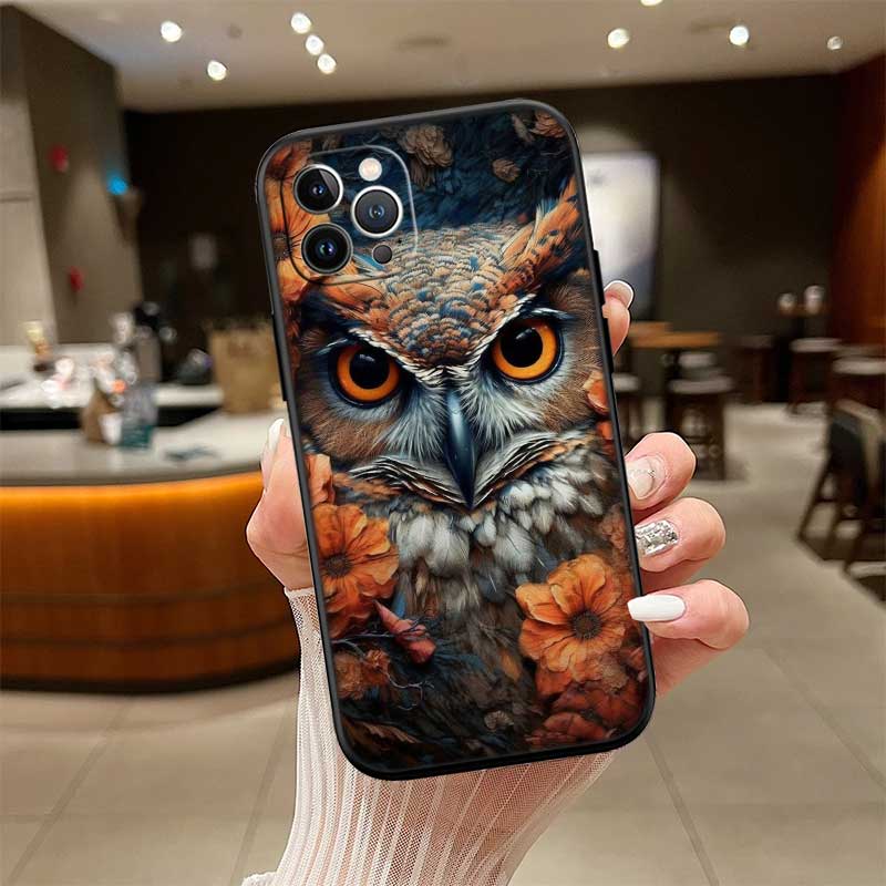 RE16 Cartoon Art Owl Shell Phone Case for Samsung Galaxy Note 10 20 S23 S24 S25 Ultra FE Plus Edge Lite A02S A35 A07 A17