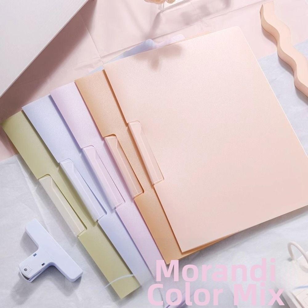 5Pcs Waterproof A4 File Folder Gradient Design Test Paper Storage Clip Document Container Contract