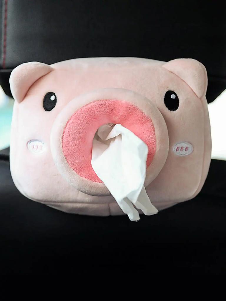 Cartoon Pig Design Car Tissue Box