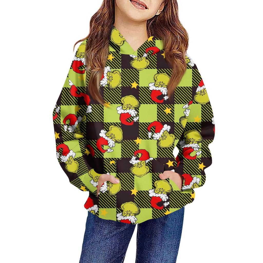 Детское худи пуловер свободного кроя с длинными рукавами, кулиской и однотонной расцветкой