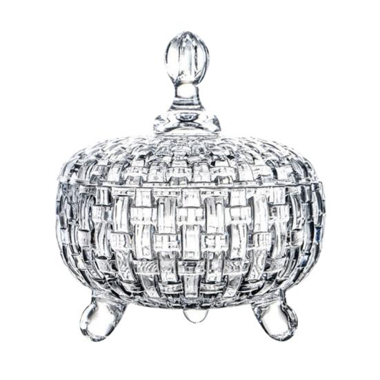 Большая стеклянная конфетница с крышкой, расписанная вручную, красочная банка для конфет, декоративная шкатулка для драгоценностей, контейнер для печенья для свадебного буфета, для печенья, орехов, шоколада