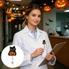 Акриловый держатель для бейджа Хэллоуин Черный Кот Тыква Катушка для бейджа, Выдвижная с поворотным зажимом на 360 градусов, Милая декоративная катушка для удостоверения личности для