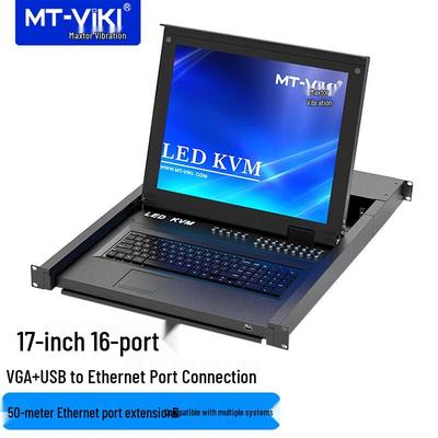 MT-viki 17-дюймовый KVM-переключатель на 16 портов со складным светодиодным монитором