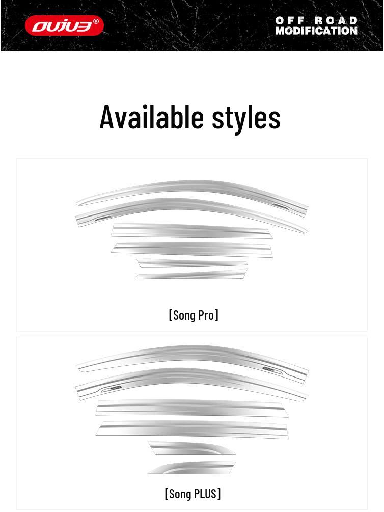 Electroplated Rain Guards for BYD Song Pro/PLUS/MAX DMI Window Eyebrows