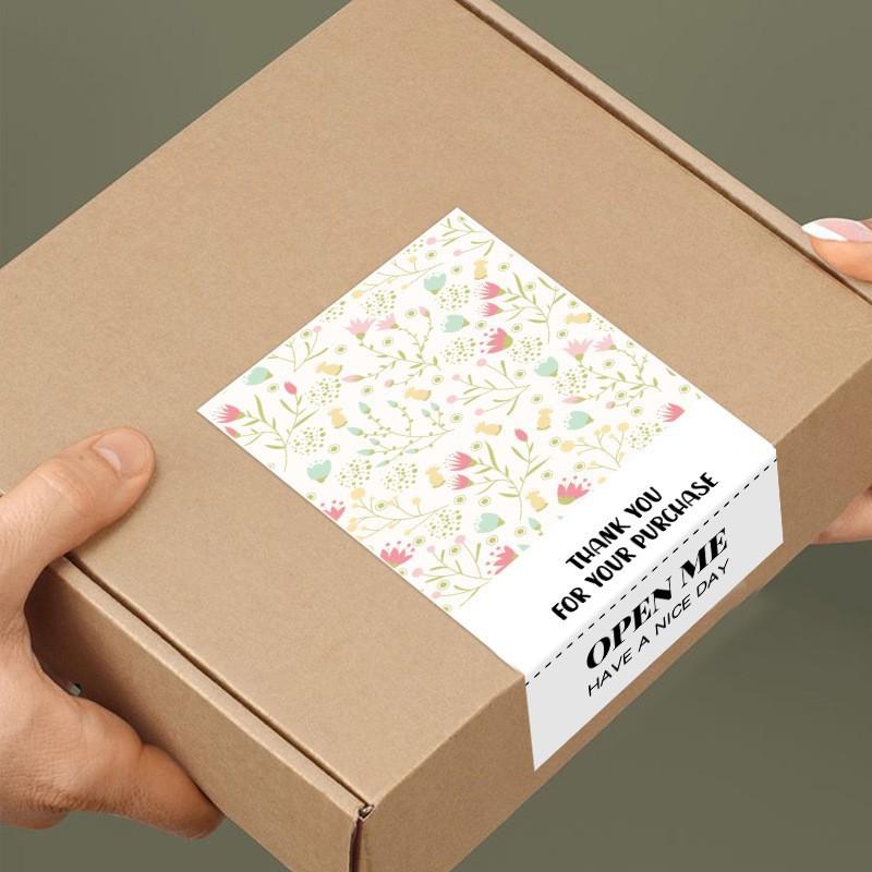 50 наклеек/в упаковке, Свежие маленькие цветочные наклейки, Наклейки «Спасибо», Коробка-самолетик, Запечатывающие наклейки, Упаковка для подарочной коробки, Декорация, Самоклеящиеся этикетки