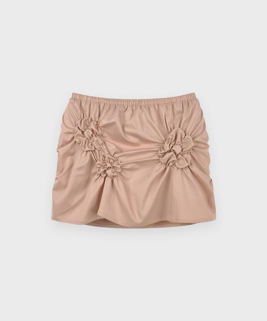 Sinun Flower Scrunch Skirt (Pink)