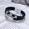New Fashion Braided Stainless Steel Men 'S Multi -Layered Leather Bracelet 