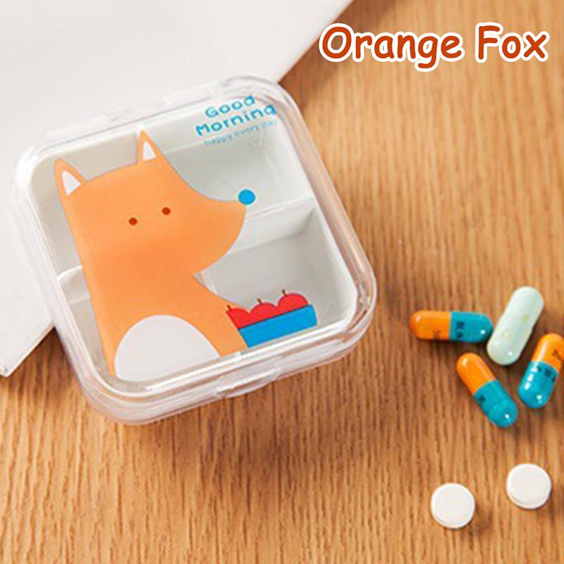 Милый мультфильм мини-бокс для хранения лекарств и таблеток портативный пустой дорожный аксессуар