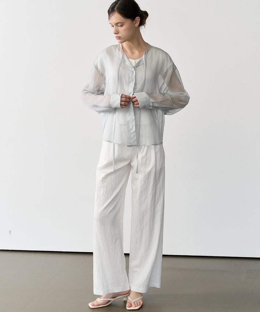 BIBYSEOB Sheer String Shirt Mint [T62]