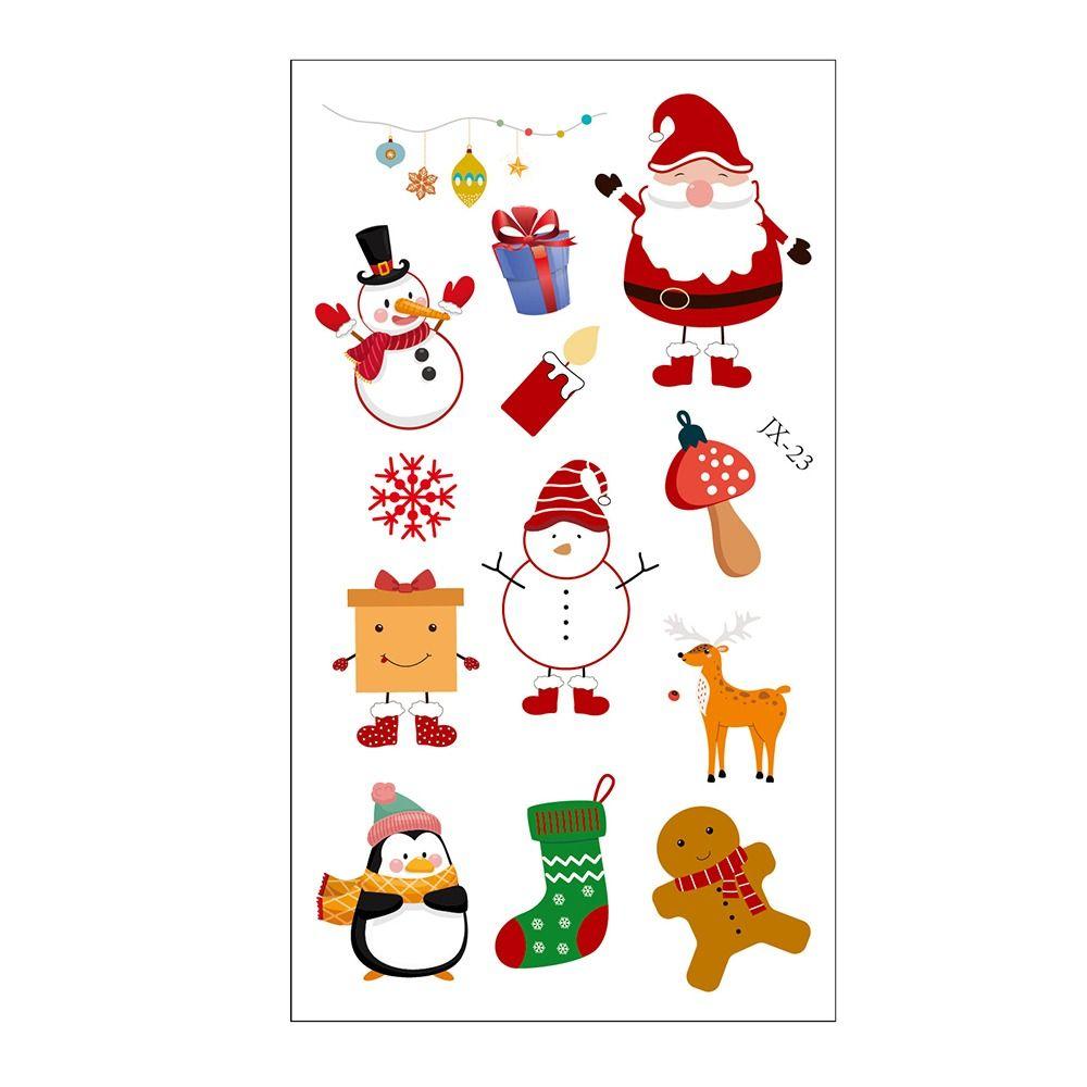 10 шт., водонепроницаемые рождественские временные татуировки, водонепроницаемые рождественские подарки, руки, тело