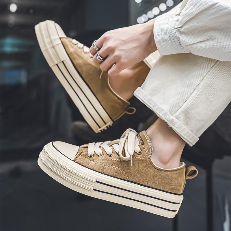 2024 Новая толстая подошва для пар, модная спортивная повседневная парусиновая обувь, универсальная удобная модная обувь для мужчин и женщин