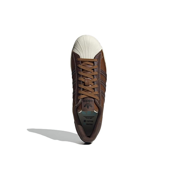 Adidas Originals Superstar Leather Classic Casual Shock Absorbing Durable Low Top Sneakers Unisex Sneakers Dark-Brown GW4438