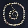 Hip Hop Necklace Vintage Color Zircon Geometric Sugar Cube Bracelet Temperament
