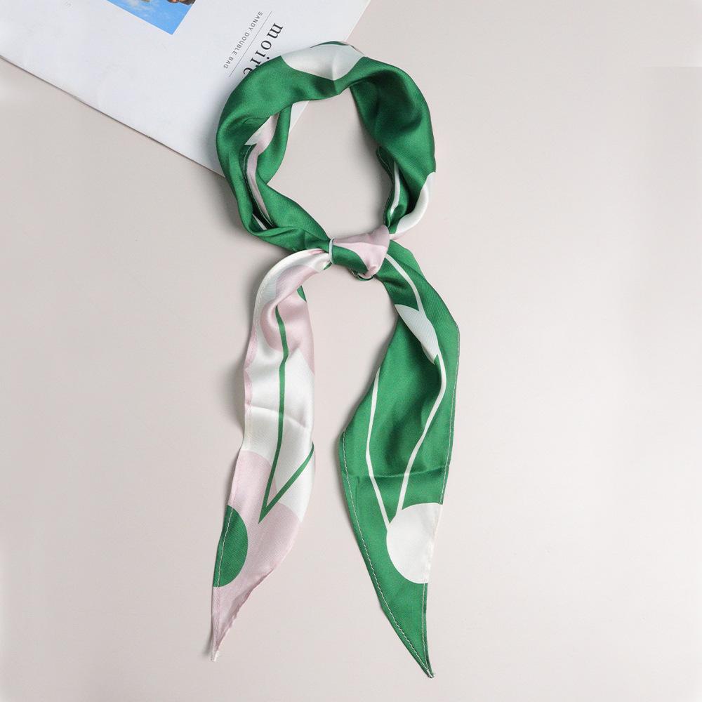 Spring new French literary and artistic simulation silk rhombus scarf imitation fragrant cloud yarn silk scarf women's French elegant small floating b