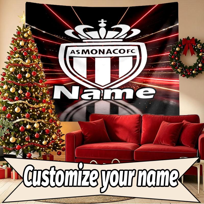 Custom Name Personalized AS Monaco Print Tapestry, Wall Art Decor, Bedroom, Dorm, Apartment, LivingRoom, Party Backdrop, Gift for Birthday