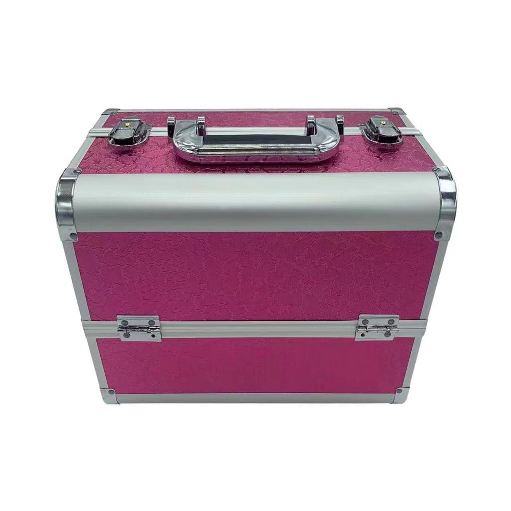 Алюминиевый ящик для косметики и инструментов для дизайна ногтей, татуировок и наращивания ресниц - двойной, открытый, студенческий ящик для хранения