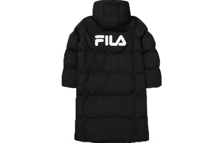Men's Jacket FILA Down Jackets Unisex Black Hooded Moderate Quilted Down Jacket