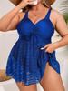 2025 Lace Patchwork Plus Size Swimwear Women Solid Strapped Large One Piece Swimsuit Brazilian Lady Chubby Curvy Bathing Suit
