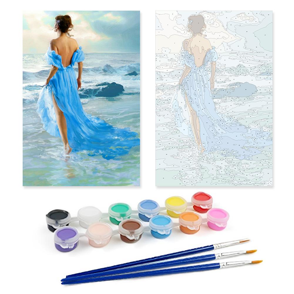 Картина по номерам Масляная живопись Серия женских персонажей 40x60см Сделай сам Масляное искусство Украшение стен дома Холст Картина девушки