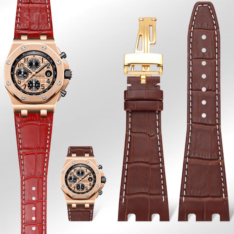 Для часов AP Audemars Piguet серии Royal Oak Ремешок для часов Мужской AP15400 26320 Натуральная Коровья Кожа Ремешок для Часов Пряжка из Нержавеющей Стали 26 мм