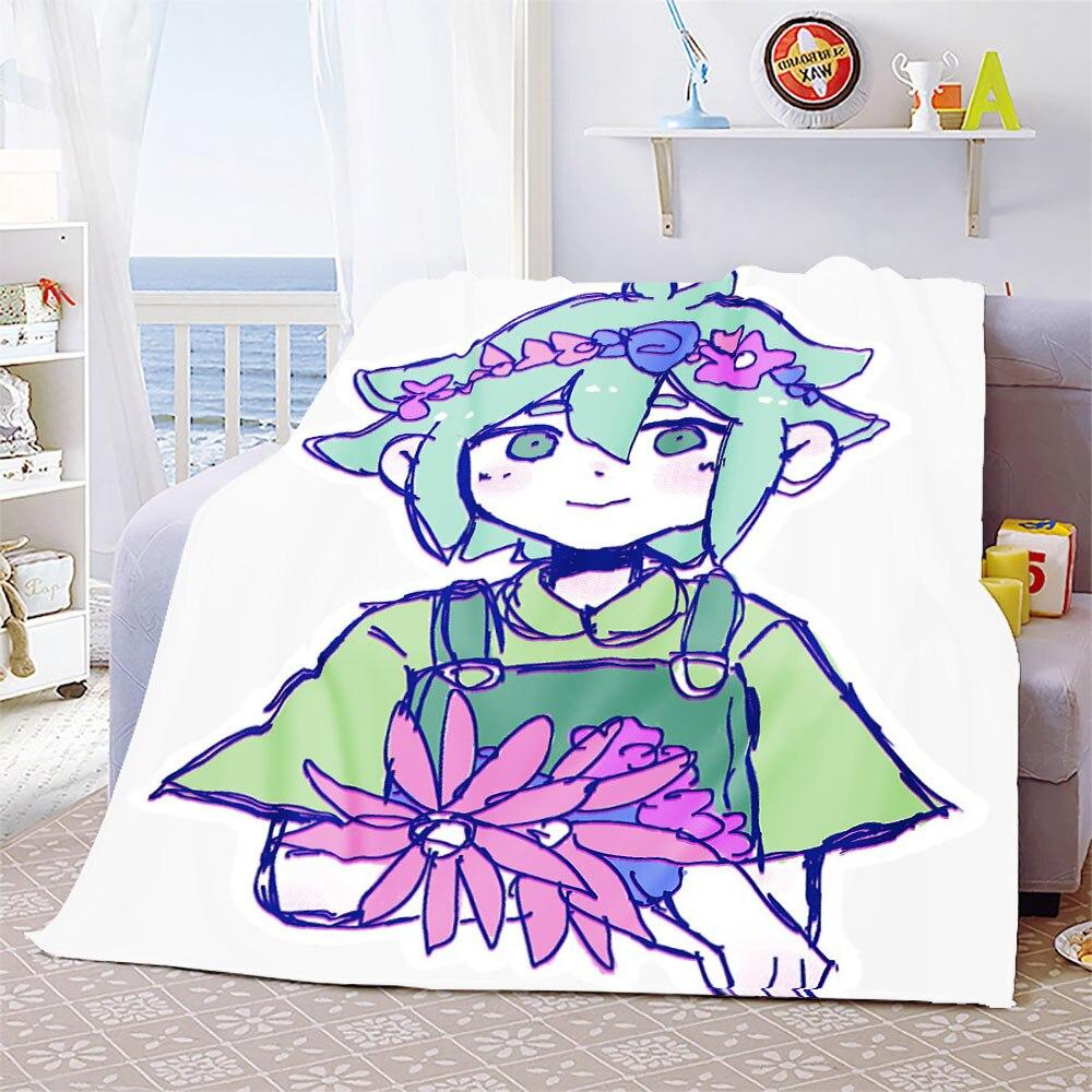 Одеяло для игры Omori, забавное фланелевое одеяло с котом Омори, мультяшными друзьями, для спальни, гостиной, покрывало для дивана, покрывало Omori