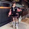 Teen Girls Autumn Suit Baseball Uniform Spring Fashion Letter Print Patchwork Jacket Coat + Pleated Skirt 2pcs JK Outfits 4-14 Y