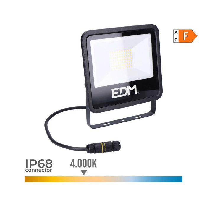 Spot LED 50W 4000lm 4000K Lumière Du Jour - EDM Blackseries