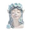 Fairy Head Planter Angel Girl Face Flower Pot Resin Decorative Vase Indoor Cactus Pot for Home Office Desk Garden
