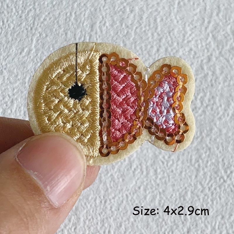 Cartoon Animals Embroidered Iron Patch For Clothing DIY Striped Sewing Patch