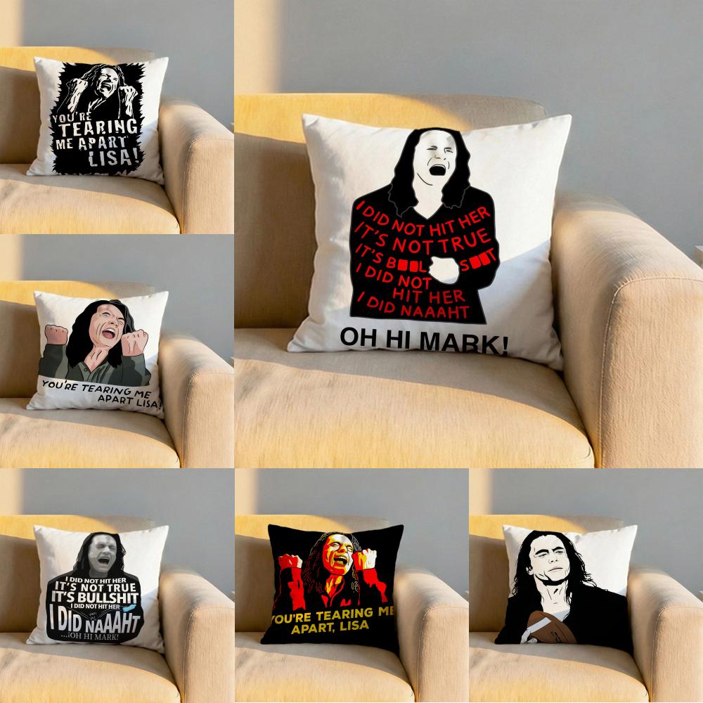 The Room TTommy Wiseau Cushion Cover Soft Reversible Durable Pillow Cover MultiScene Use for Home Car Daily Comfort