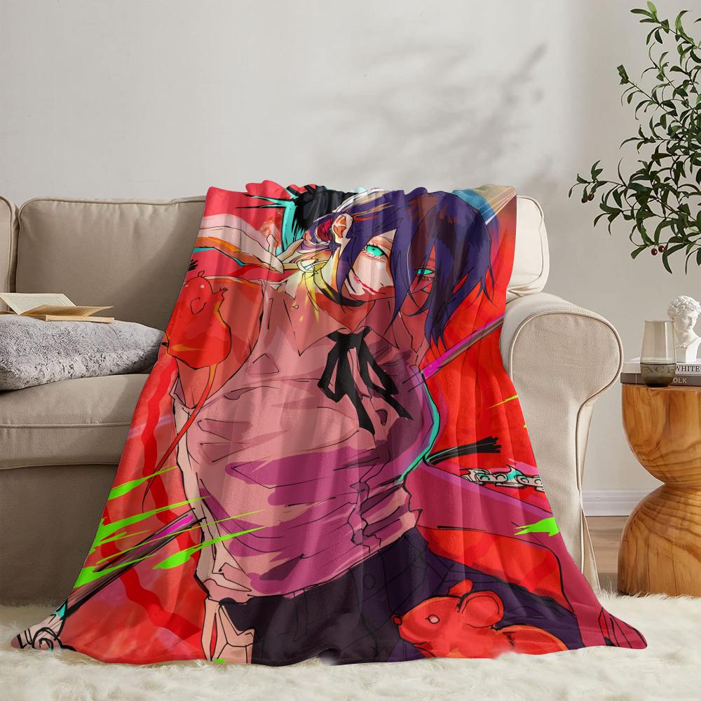 GUOYU Blanket Cchainsaw man Raze Throw Soft Flannel Throw Summer Blanket Lightweight Cozy Nap Blanket for Sofa Bed Travel