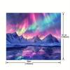 2D plane 1 piece of aurora background fabric featuring the theme of aurora borealis and icebergs suitable for parties