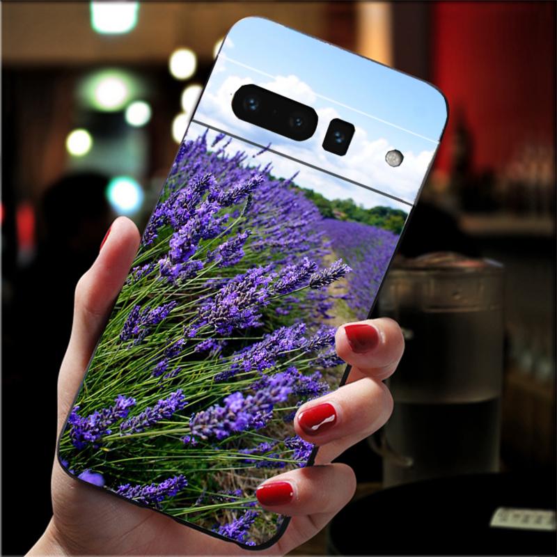 Lavender Purple Flower Phone Case For Google Pixel 8 7 Pro 7A 7 6A 6 Pro Pixel 8A 4A 3A 4 XL Pixel 5 6 4 3 3A XL