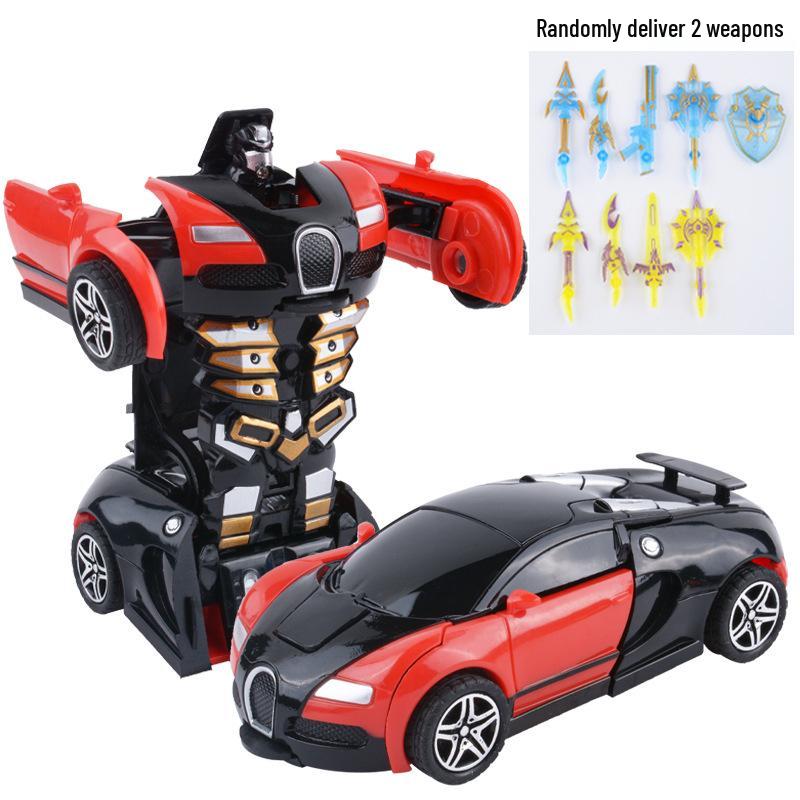 Детская деформирующаяся игрушечная машинка - Инерционная ударопрочная машина-пазл с одной кнопкой