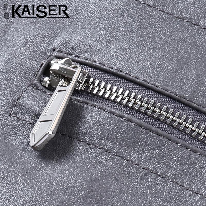 Kaiser Мужская кожаная куртка из овчины с бейсбольным воротником