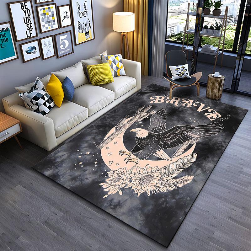 Brave Eagle Moon Design Carpet suitable as a non-slip mat for the living room or bedroom sofa