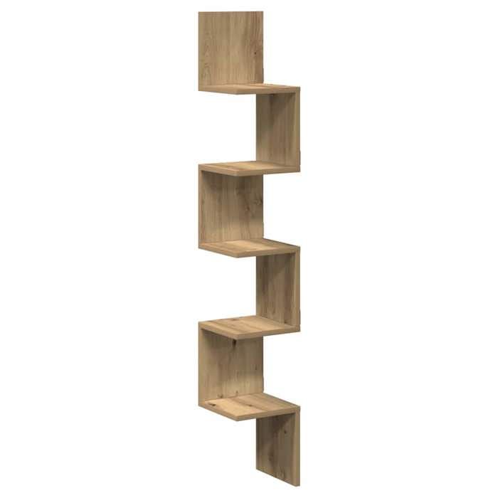 VidaXL Wall Corner Shelf Artisan Oak 20x20x127.5 Cm, Wall Shelf, Hanging Shelf, Hanging Wall Shelf, 856615
