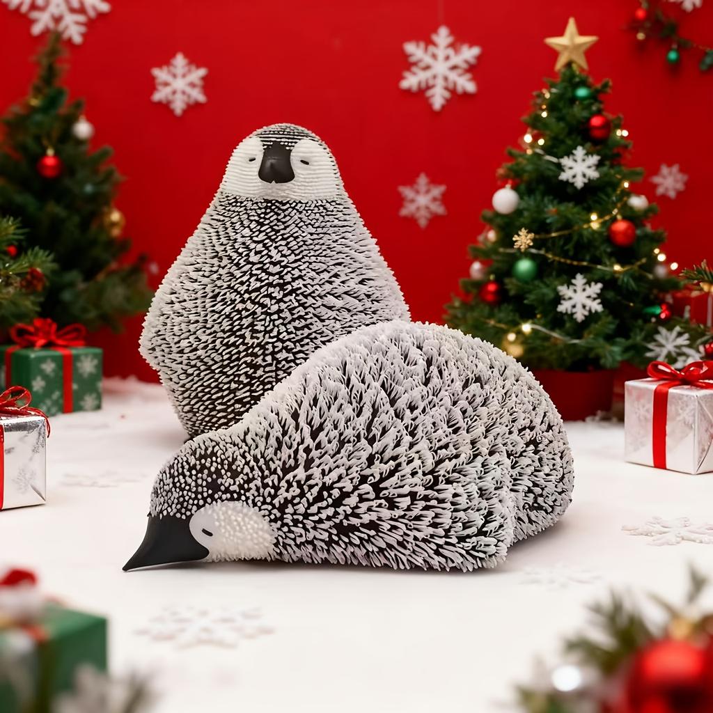 1 Piece of Luminous Penguin-Shaped Ornament, 3D Printed Luminous Blue Lying down Baby Penguin Figurine, Glowing Ornament for