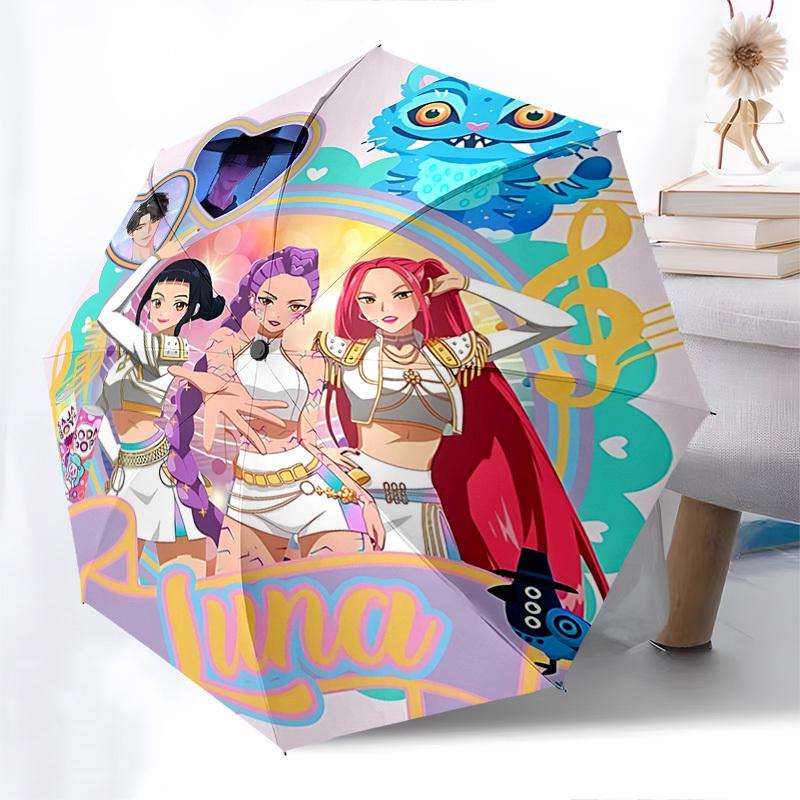 Luna, K-POP Anime Girls Group Themed Automatic Opening and Closing umbrella - 8 Ribs, Suitable for Leisure and Going Out, Outdoor Accessory,