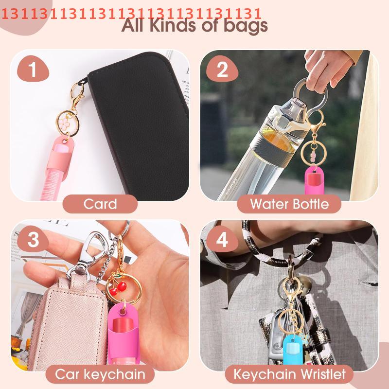 Portable Slipper Shape Silicone Keychain Cap Durable Lipgloss Storage Holder Balm Cap Accessory Compatible with Various Brands