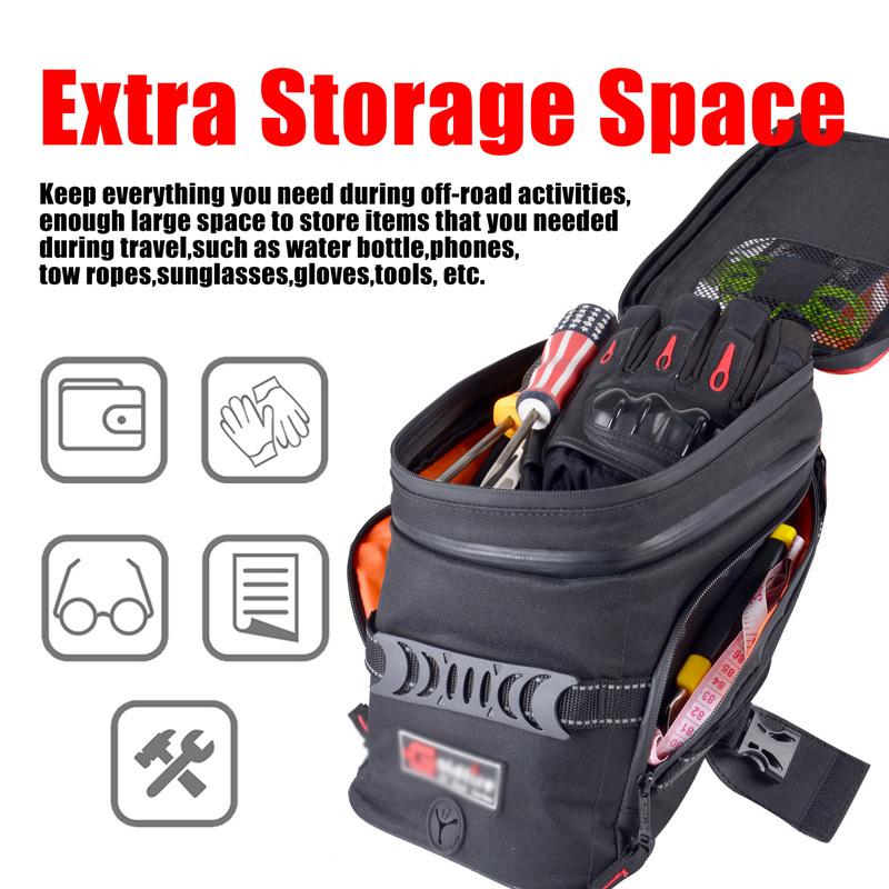 New Universal Motorcycle Tank Bag Gas Oil Fuel Tank Saddlebag Quick Release Strap Mount Bag with Strong Reflective Strap