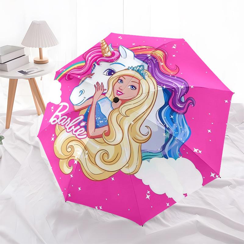 1pc Barbie Unicorn Fantasy Umbrella with Plastic Handle,Suitable for All Seasons Travel Outdoor Multi-functional UmbrellaDCS185
