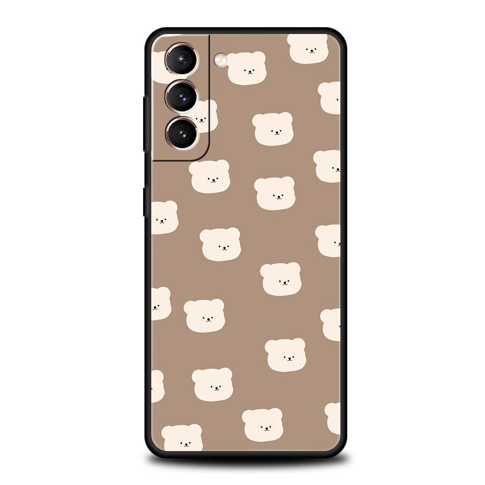 Чехол для телефона Samsung Galaxy S24 S23 S22 Ultra S20 S21 FE 5G S10 S9 Plus S10E S8 S7 Edge Мягкий силиконовый чехол Милый МЕДВЕДЬ