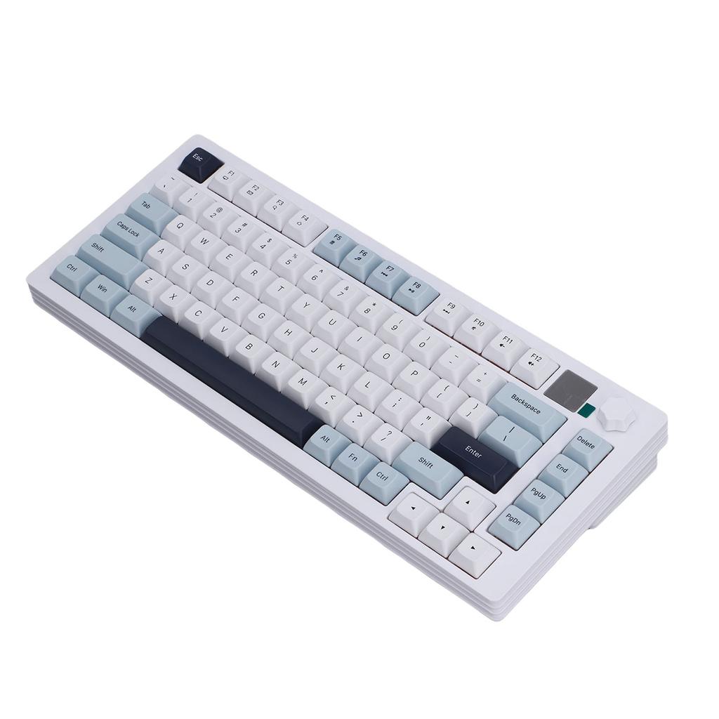 75 Wireless Mechanical Gaming Keyboard with Multimedia Display Crmy Sound Hot Swappable Pre Lubed Linr  es Gasket Structure RGB Backlit