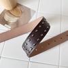 Suede Leather Suede Belt Rivet Design Pin Buckle Belt Waist Strap Belt  Coat Skirt Decoration